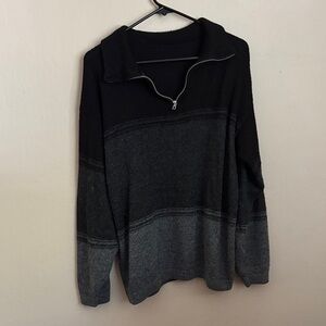 Quarter Zip Black and Gray Sweater size small